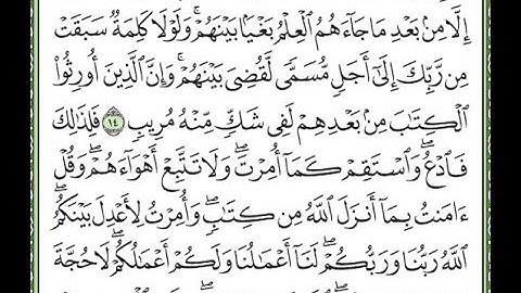 سورة الشورى  الآيات من 13 إلى 15 Surah Ash-Shura repeated
