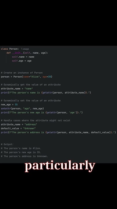 Python Trick: Using getattr and setattr for Dynamic Attribute Access ...