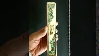 Handmade Mezuzah Case Pomegranate Model Decorated With 24K Gold By Studio Art In Clay