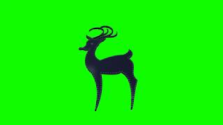 4K Green Screen Free - 3D REINDEER CHRISTMAS DECORATION