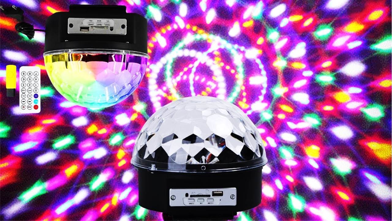 Globo Bola Maluca Laser Jogo De Luz 9 Led Rgb Ritimo Musica