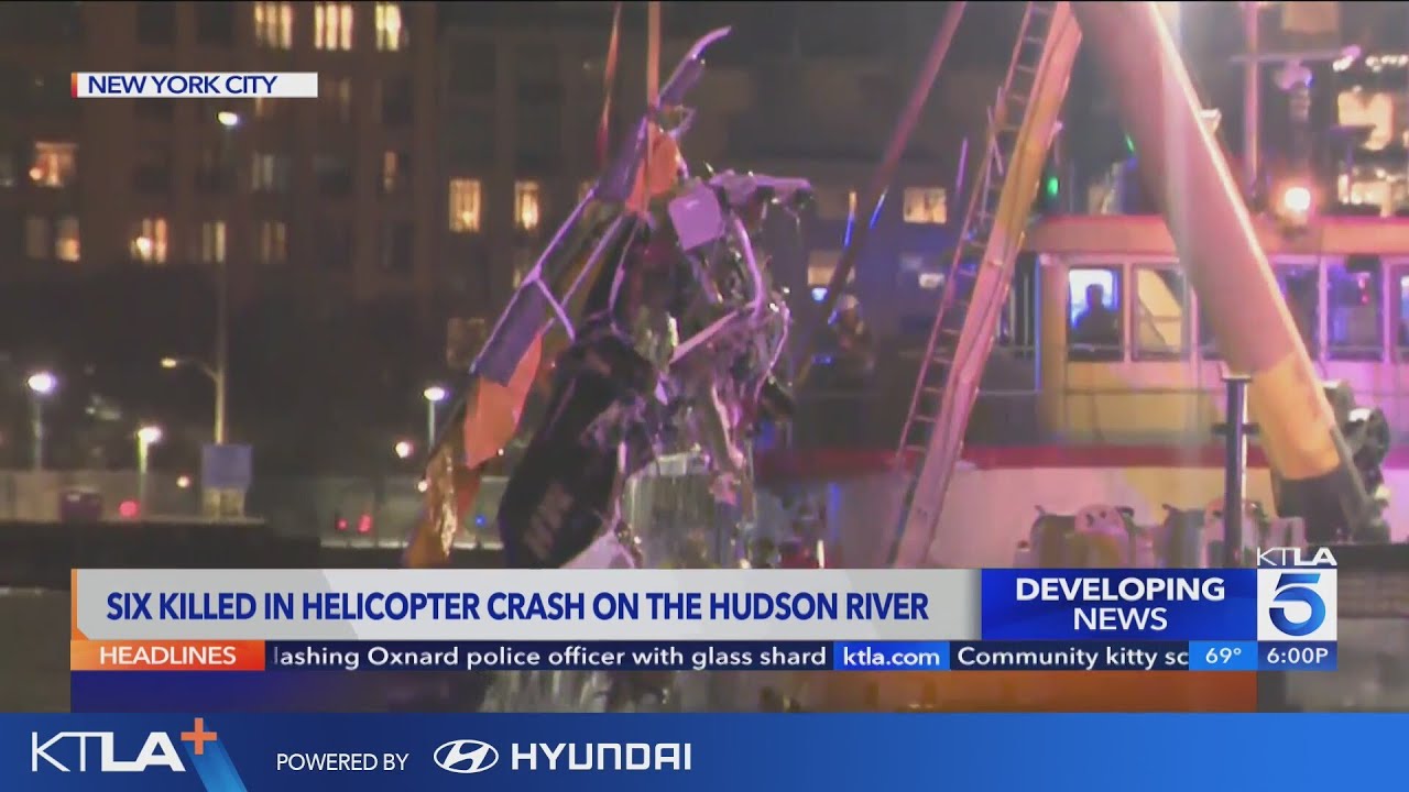 6 killed after helicopter crashes in New York City’s Hudson River - YouTube