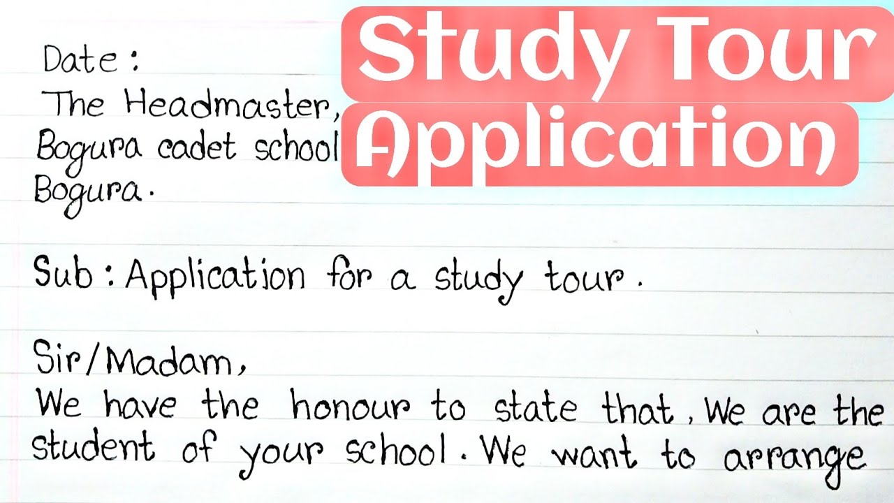 application for study tour class 10