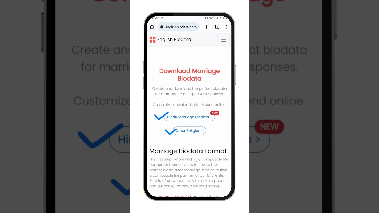 Biodata for Marriage | Marriage Biodata 