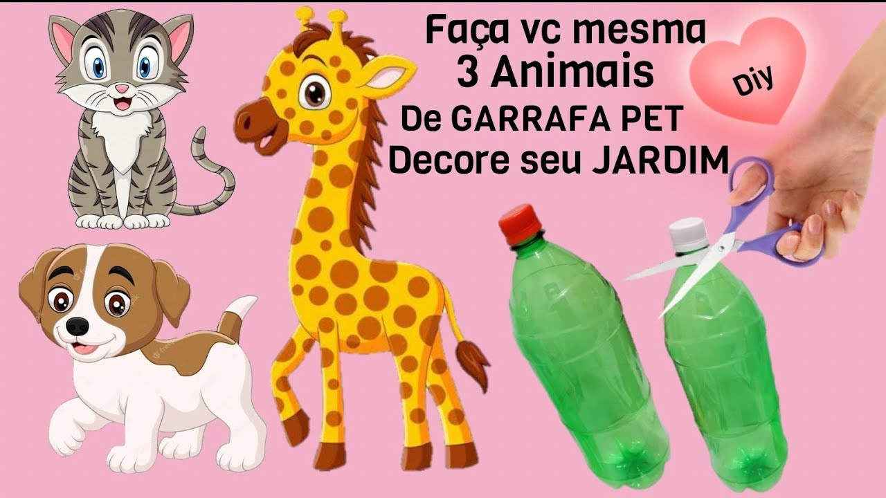 3 Animais de Garrafa Pet para vc mesma decorar seu Jardim - YouTube