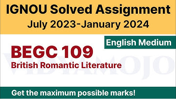 IGNOU BEGC 109 Solved Assignment 2023-24 PDF Download | English Medium | Vidyamojo