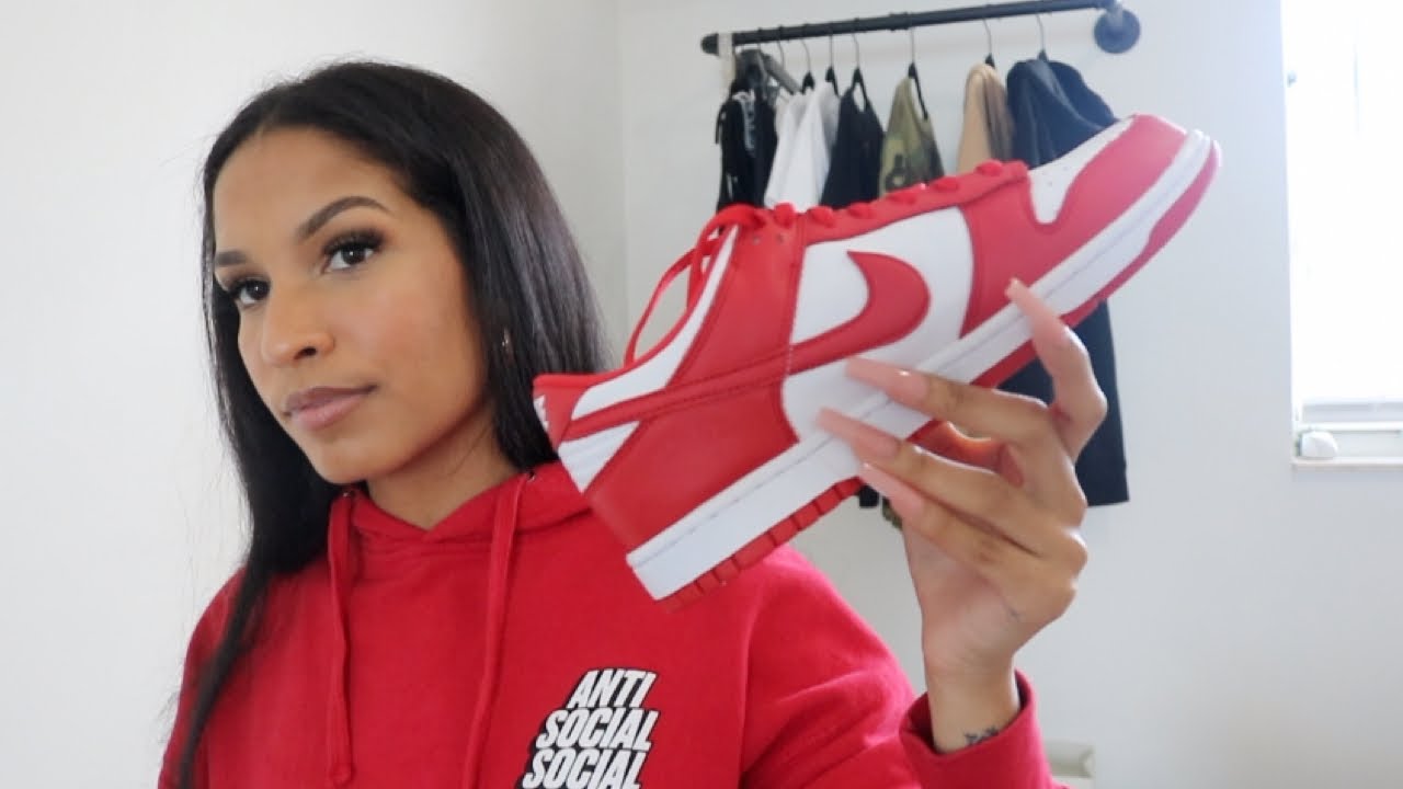 NIKE DUNK LOW UNIVERSITY RED/ST. JOHN UNBOXING (on feet review)