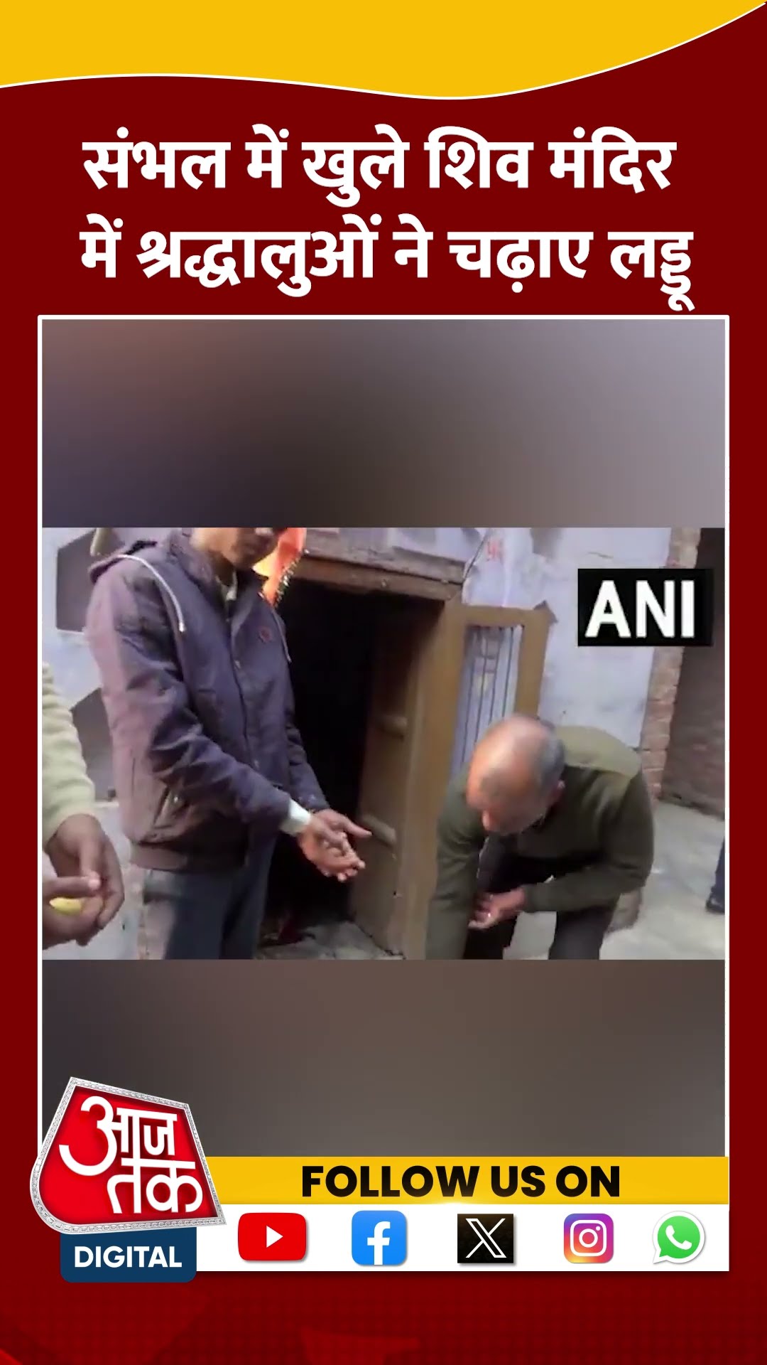 Sambhal Shiv Mandir: संभल में खुले शिव मंदिर में श्रद्धालुओं ने चढ़ाए लड्डू #shorts #shortsvideo