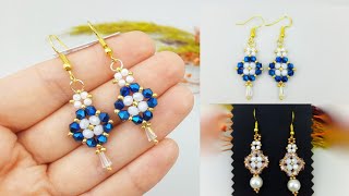 Yeni Başlayanlar için Kolay Kristal Küpe Yapımı/Easy Crystal Earring Making for Beginners #tutorial