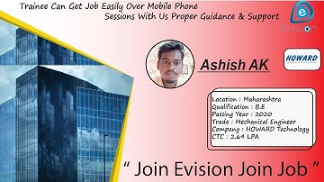 Congrats , Ashish AK | Mechanical Engineer | Salary 2.64 LPA | Got Selected in Howard Technology
