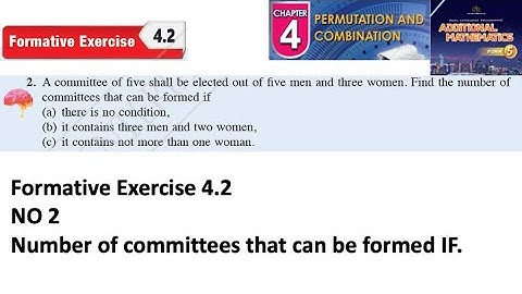 Permutation and combination formative exercise 4.2 Q2 latihan formatif 4.2 form 5 kssm textbook