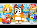 Bluey Toy Collection ASMR 💙 Happy Bluey Christmas Set &amp; Bluey Fire Truck Rescue Set Toy