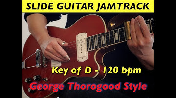 Cool Slide Guitar Backing Track Jam Track David Lindley/George Thorogood Style 12 Bar Blues in D