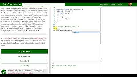 REACT: Render React on the Server with renderToString (48)