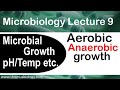 Microbiology lecture 9 | Microbial growth  aerobic, anaerobic | effect of pH, temperature