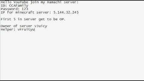 Minecraft Hamachi 1.2.5 Server