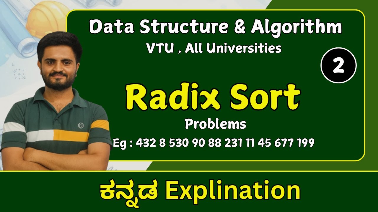 Radix / bucket Sorting , part 2 | Data structure and algorithms |VTU ...