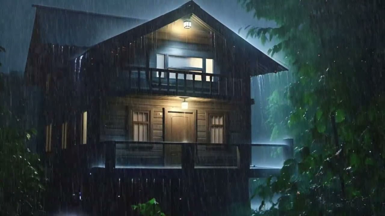 Heavy Night Rain Sounds for Deep Sleep, Relaxation, Noise Blocking and Calm Rest