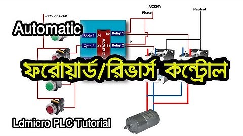 পিএলসি Automatic Forward Reverse control of DC motor using Ldmicro PLC programming tutorial