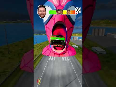 CR7 Cars vs Messi Cars 🚘 Penalty Challange ⚽️ #beamngdrive #simulator #shorts