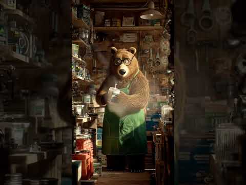 Grizzled Brown Bear in disorganized store #shortsfeed #animals #funnyanimals #bear #brownbear