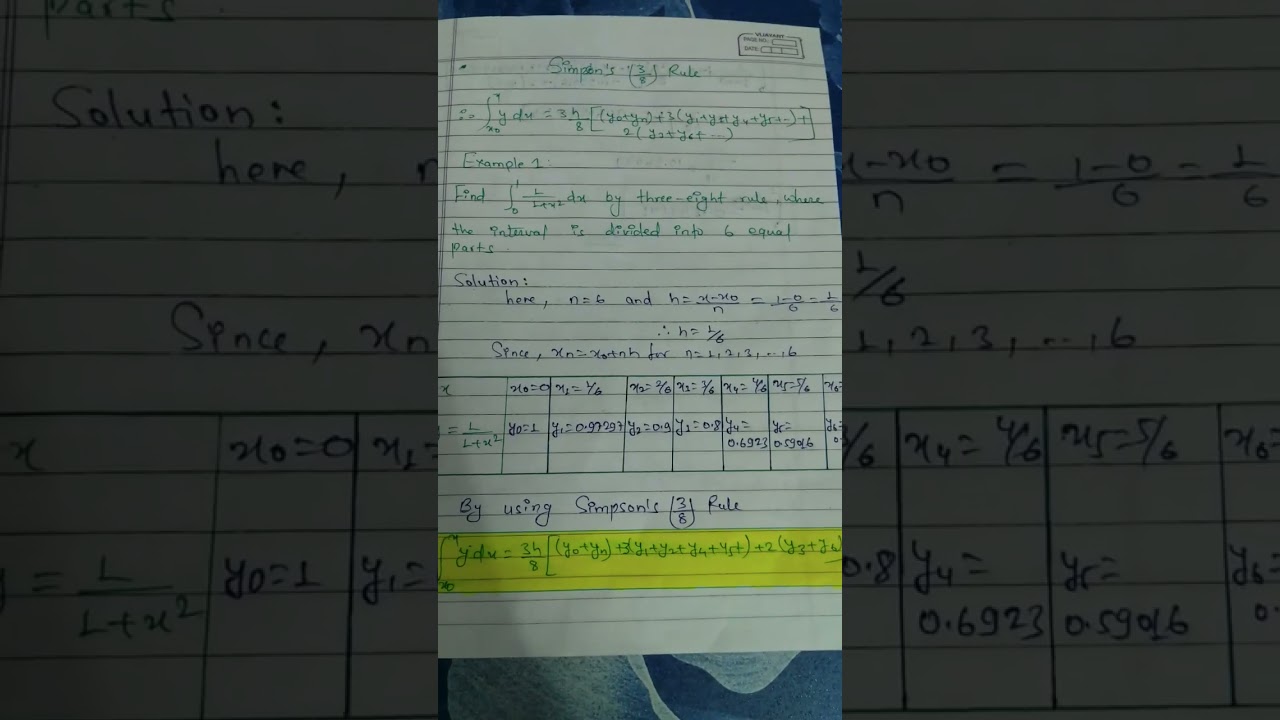 Simpson's 3/8th Rule || M3 || 4th sem || B.Tech #