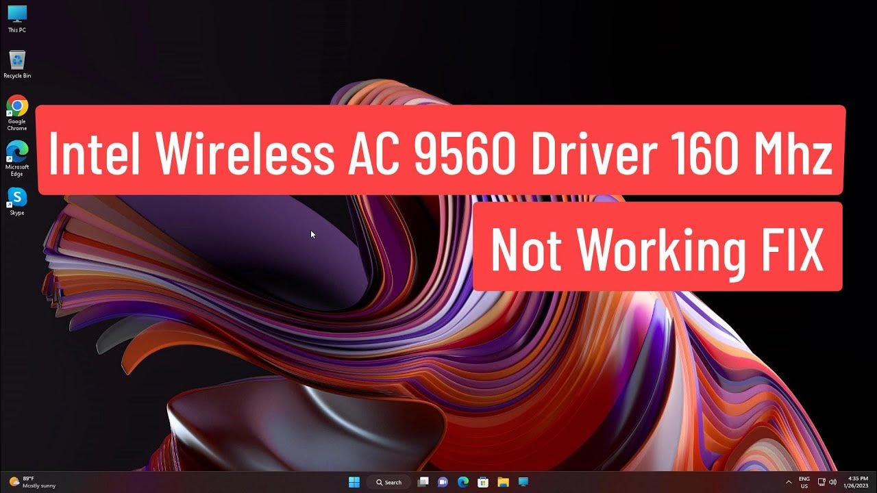 Intel Wireless Ac 9560 Driver Not Working