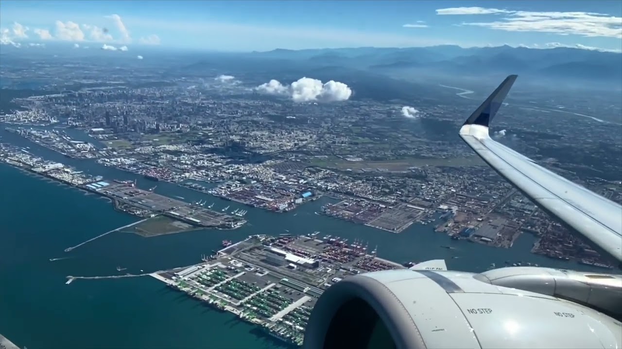高雄小港機場起飛從四個視角觀看高屏地區景觀