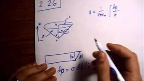 Griffiths Electrodynamics Problem 2.26: Potential Difference for Hollow Cone of Charge