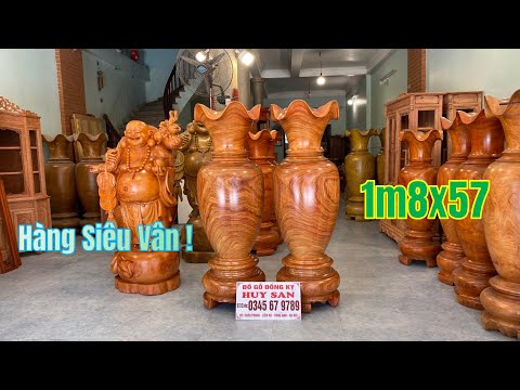 Video Lộc Bình 1m8x57 Siêu Vân gỗ Hương Đỏ Nam Phi - youtube