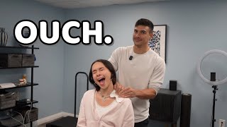 She Has TIGHT Shoulders and SCOLIOSIS || Chiropractic Treatment + CRACKS with Dr. Tyler