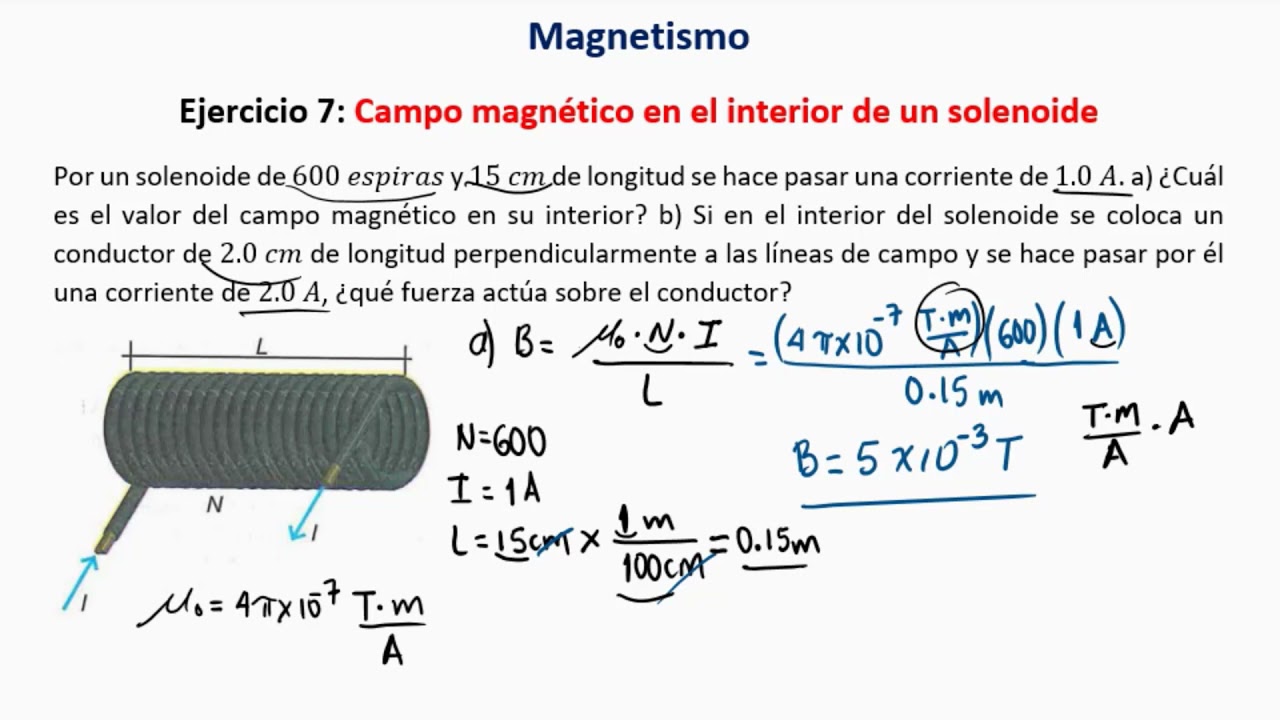 EJERCICIO 7 Campo magnético en el interior de un solenoide YouTube EJERCICIO 7 Campo magnético en el interior de un solenoide YouTube