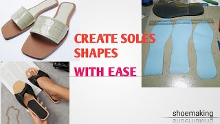 How to create different shapes of soles for ladies slide slippers #shoemaking #beginners