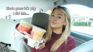 drive around with me: Trying Fall Drinks (Starbucks &amp; Dunkin)!!