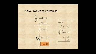 Grade 8 Solve Two-Step Equations