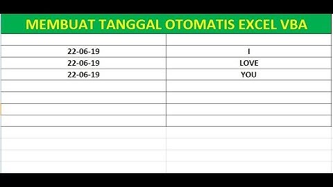 Membuat Tanggal Otomatis Excel VBA