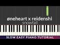 Snowfall  neheart x reidenshi slow easy piano tutorial  lyrics