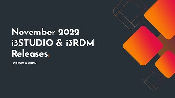 i3STUDIO & i3RDM Software Release November 2022