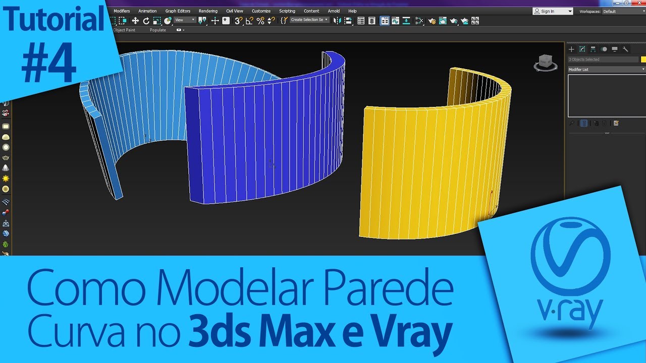 Como Modelar Paredes Curvas no 3ds Max e Vray | Tutorial #4 | Projeto Memorável