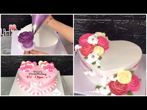 Làm bánh kem TRÁI TIM đơn giản | make heart cake | Dieulinhcake | Foci