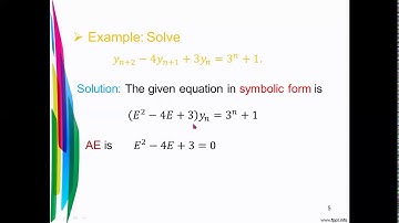Linear non-homogeneous difference equations (Lec#34)