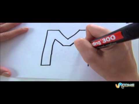 Come Disegnare La Lettera M In 3d Youtube