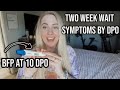 TWO WEEK WAIT SYMPTOMS BY DPO | EARLY PREGNANCY SYMPTOMS BEFORE BFP AT 10 DPO BEFORE MISSED PERIOD