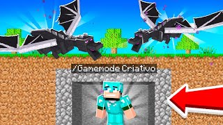 Minecraft, mas EU GANHO 5 SEGUNDOS DE CRIATIVO A CADA MINUTO (Ender Dragon Chorou)