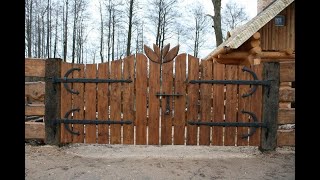 Потрясающие дизайнерские идеи деревянных ворот!И своими руками!