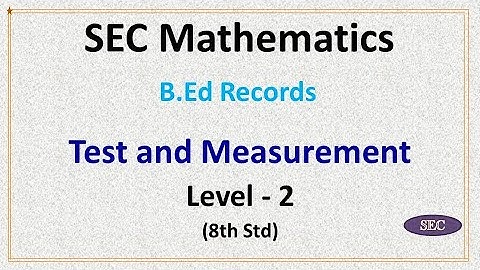B.Ed Records -- Test and Measurement Record Level 2 -- English (Maths Department)