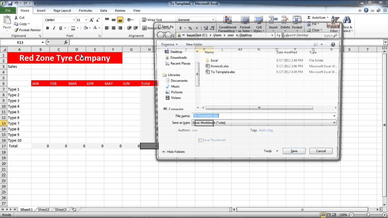 How to Create Templates in Excel YouTube