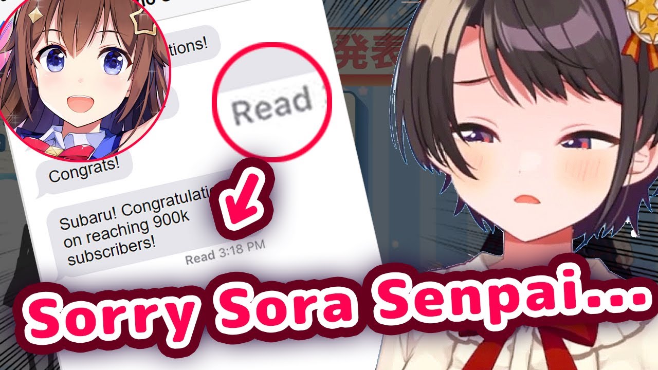 Subaru Has Been Accidentally Ignoring All Of Sora-Senpai's Messages【ENG Sub/Hololive】