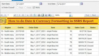 SSRS - How to do Date & Currency Formatting in SSRS Report