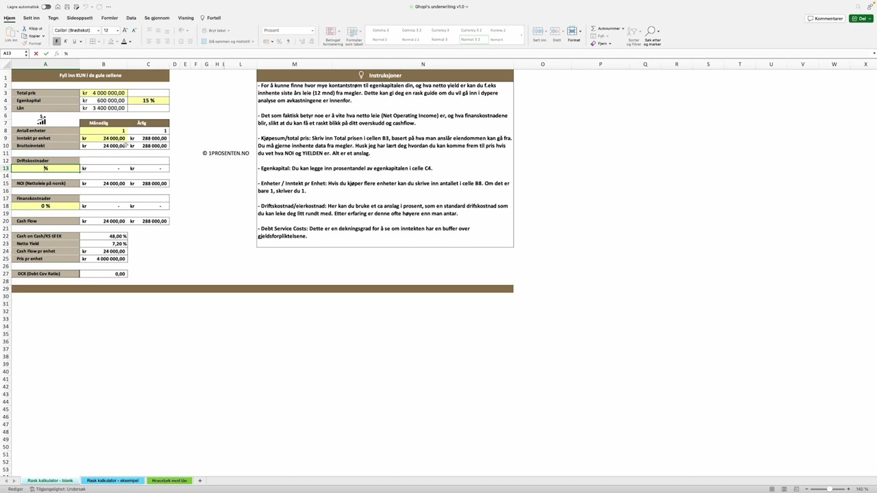 Modul 6 - Den Raske EiendomsKalkulatoren